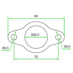 Exhaust Manifold Gasket, Hole Center Distance 52mm Holes D. 6,5mm-2