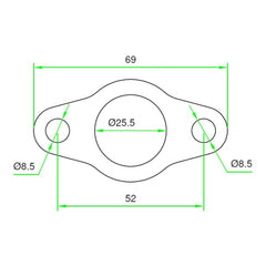 Exhaust Manifold Gasket, Hole Center Distance 52mm Holes D. 8,5mm-2