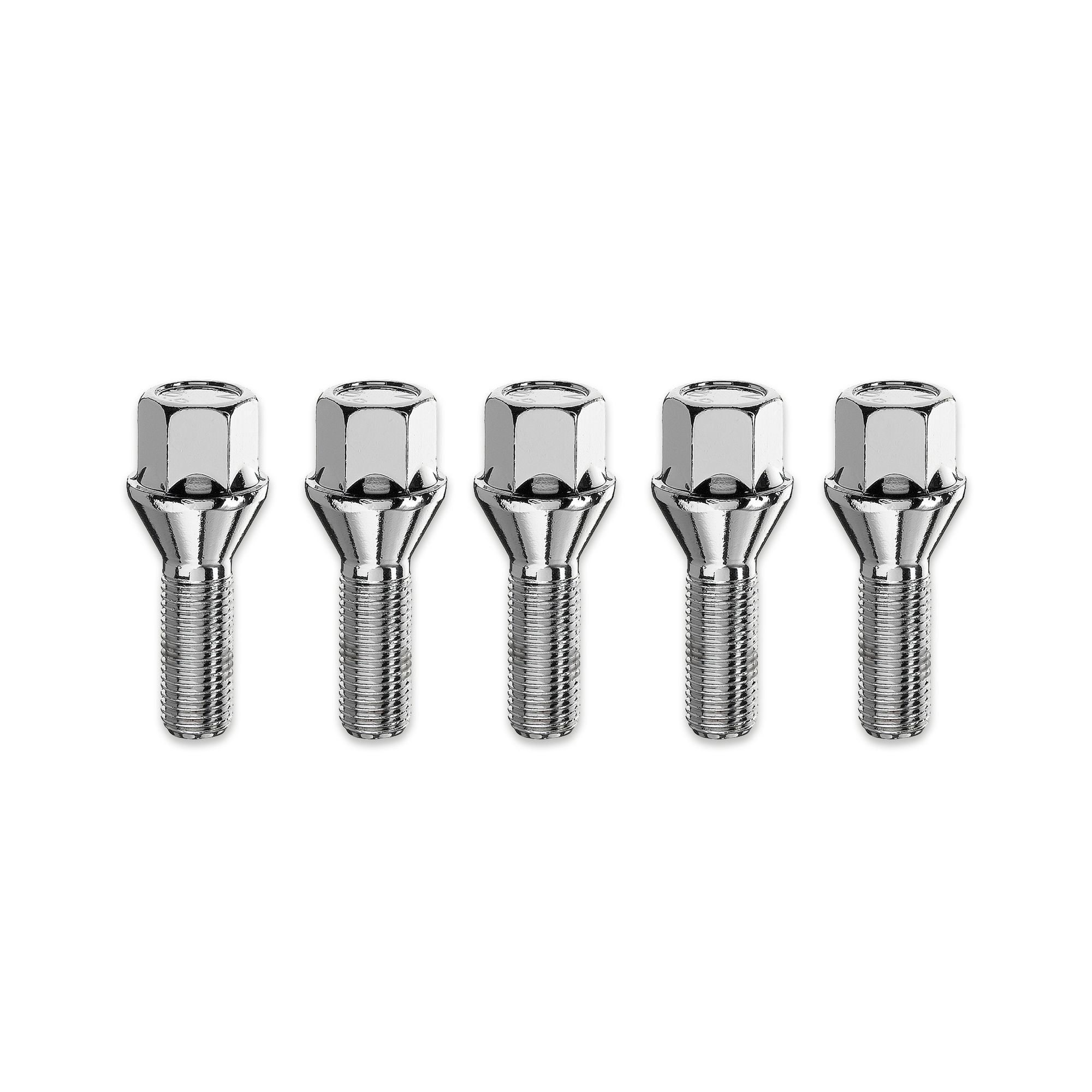 Kit 5 Cone Seat Lug Bolts M12x1.25 17mm HEX-0