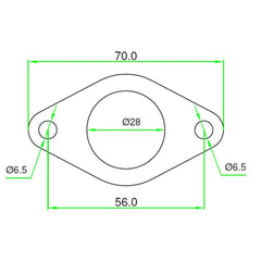 Exhaust Manifold Gasket, Hole Center Distance 56mm Holes D. 6,5mm-2