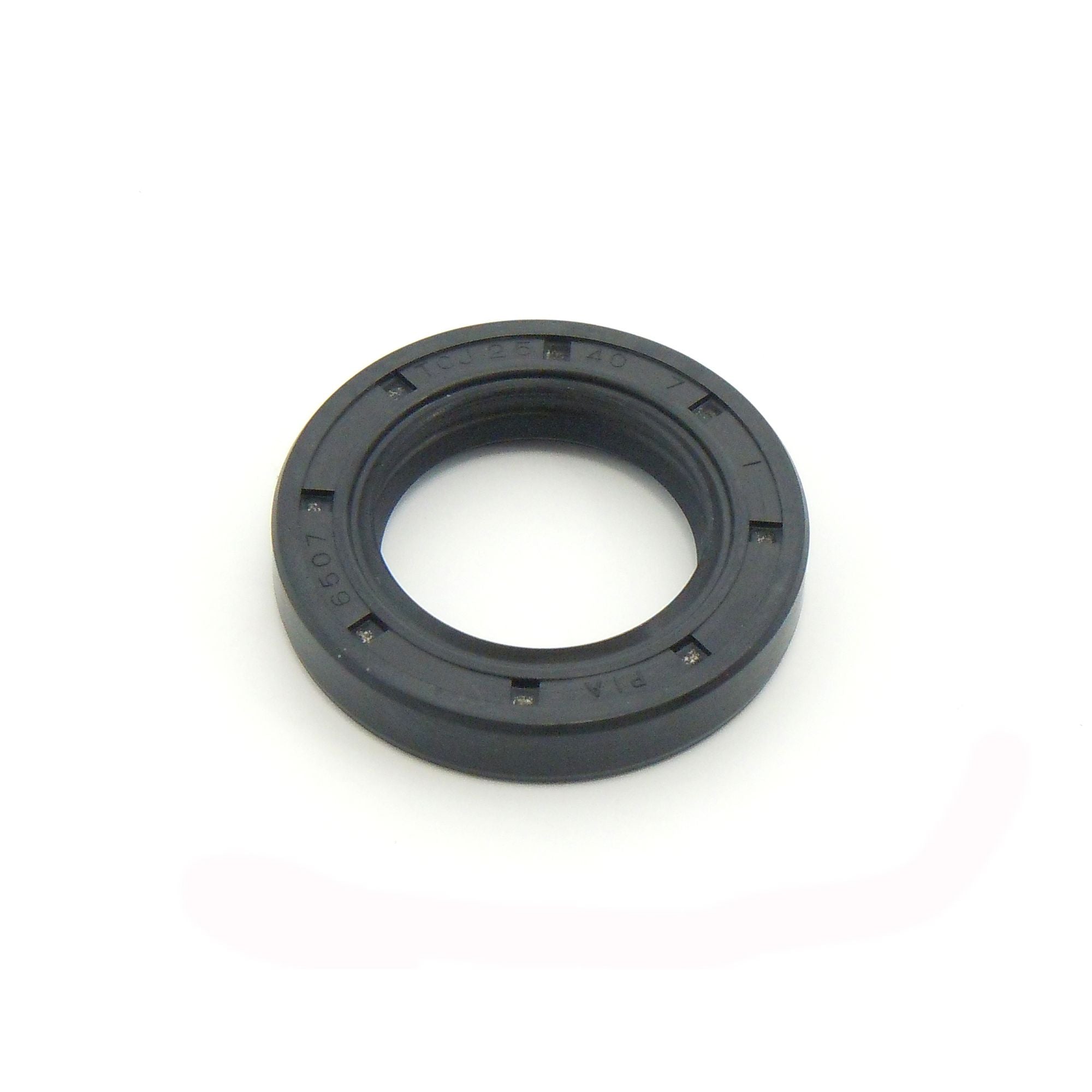 Oil Seal with Rubber Exterior 25x40x7 mm in PTFE with one Teflon Seal-lip, one Dust Lip and Spring-0