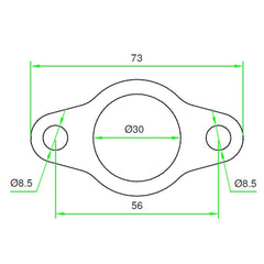 Exhaust Manifold Gasket, Hole Center Distance 56mm Holes D. 8,5mm-2