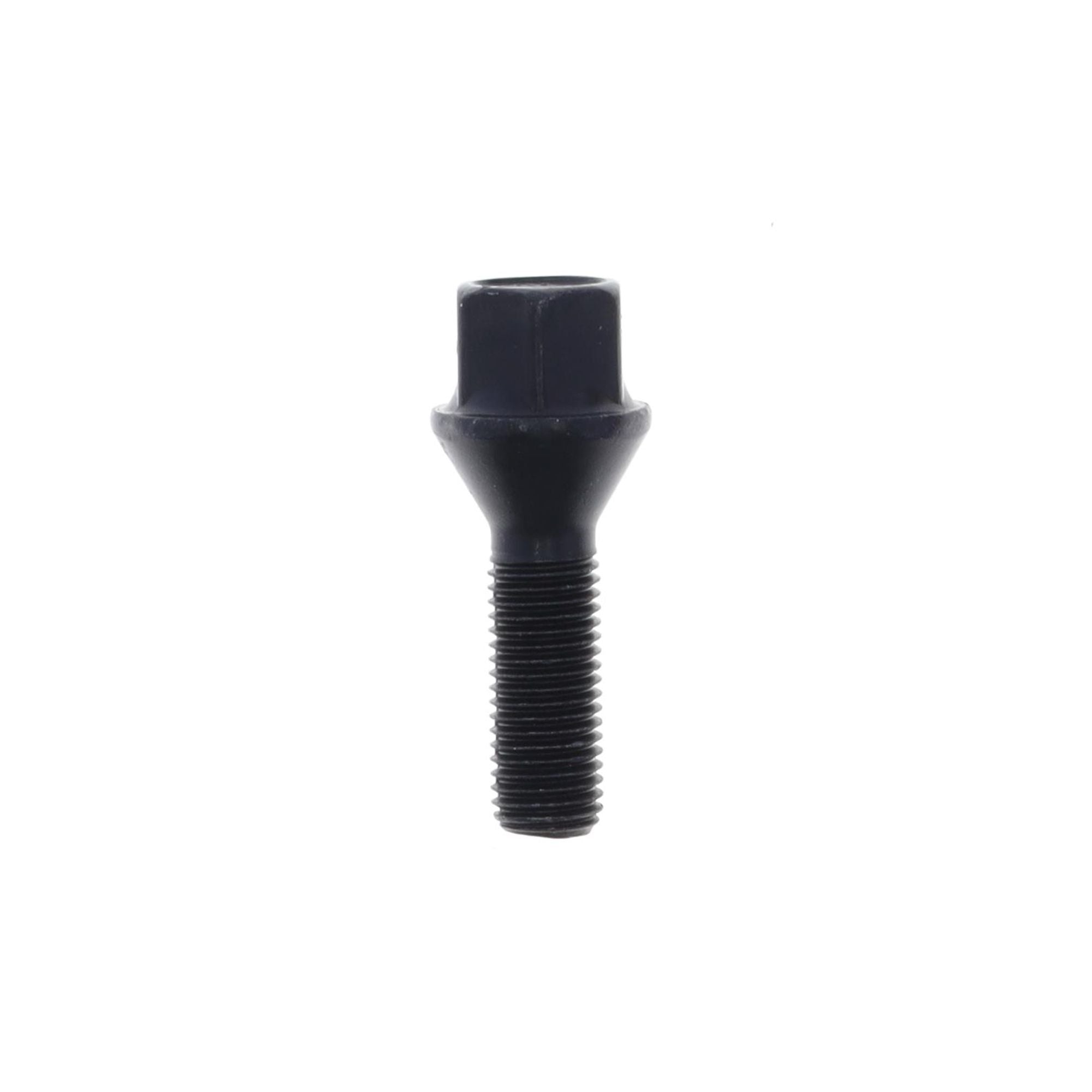 Cone Seat Lug Bolt for wheel spacers M12x1.5x32 SW17 with Black Galvanisation-0